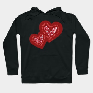 Double Hearts With Rhinestones Hoodie